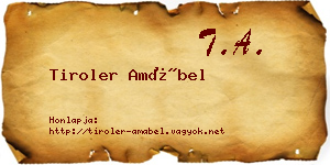 Tiroler Amábel névjegykártya